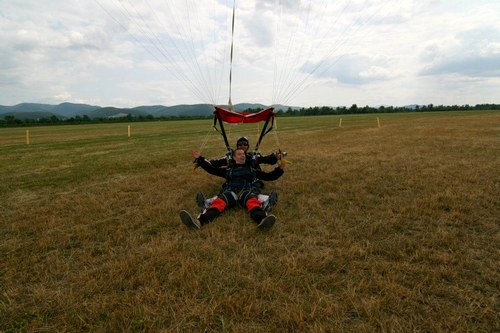 Pristátie tandemového zoskoku.